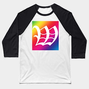 Rainbow White Letter W Baseball T-Shirt